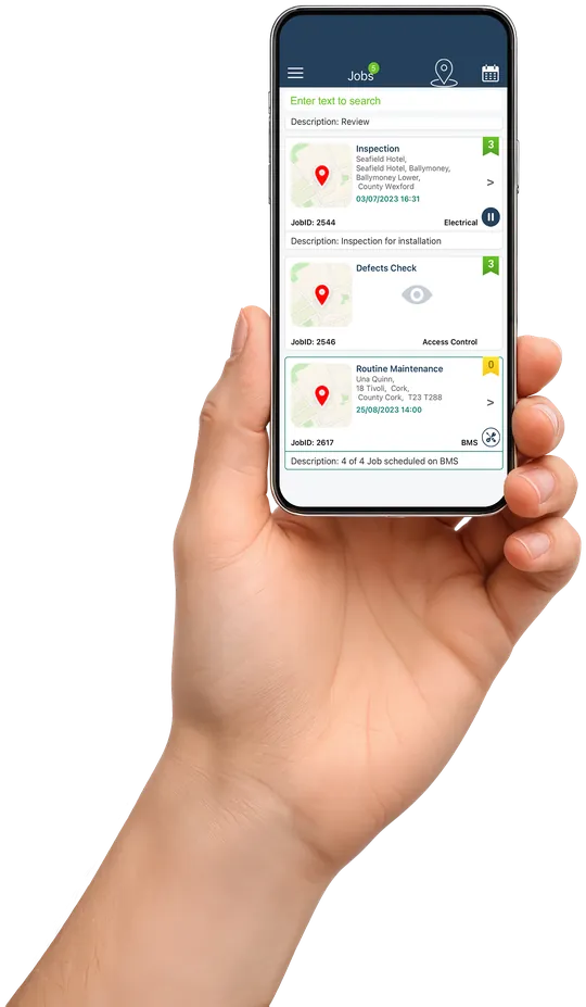 ServiceJobs jobs list on a phone